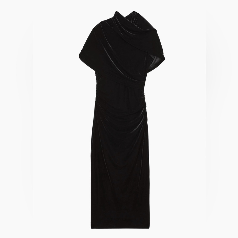 Reiss Nara Velvet Midi-Dress